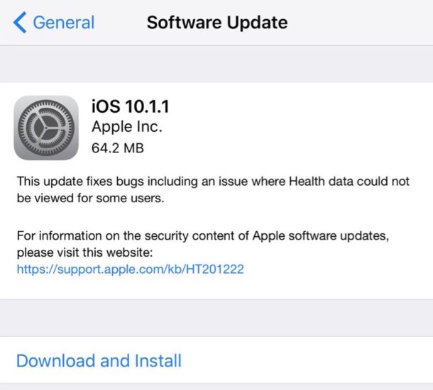 ios 10.1.1